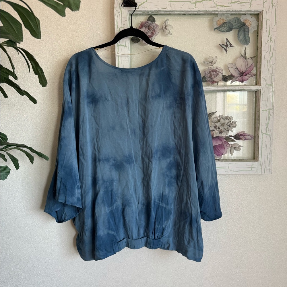 Democracy Dusty Blue Scoop Neck Top Size XL - Picture 4 of 4